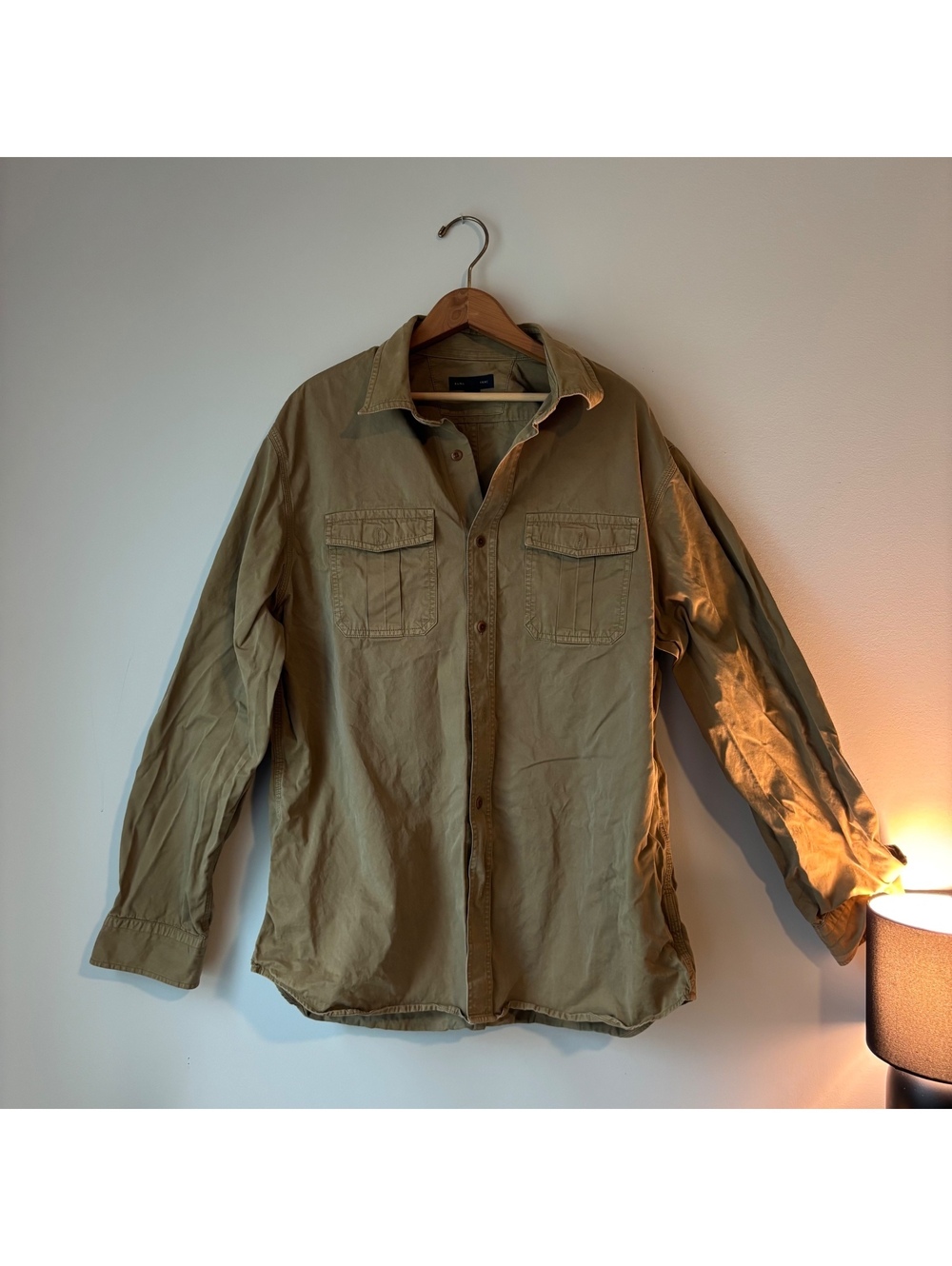 Banana Republic Military Shirt Men's XL Olive Green Button Down Utility